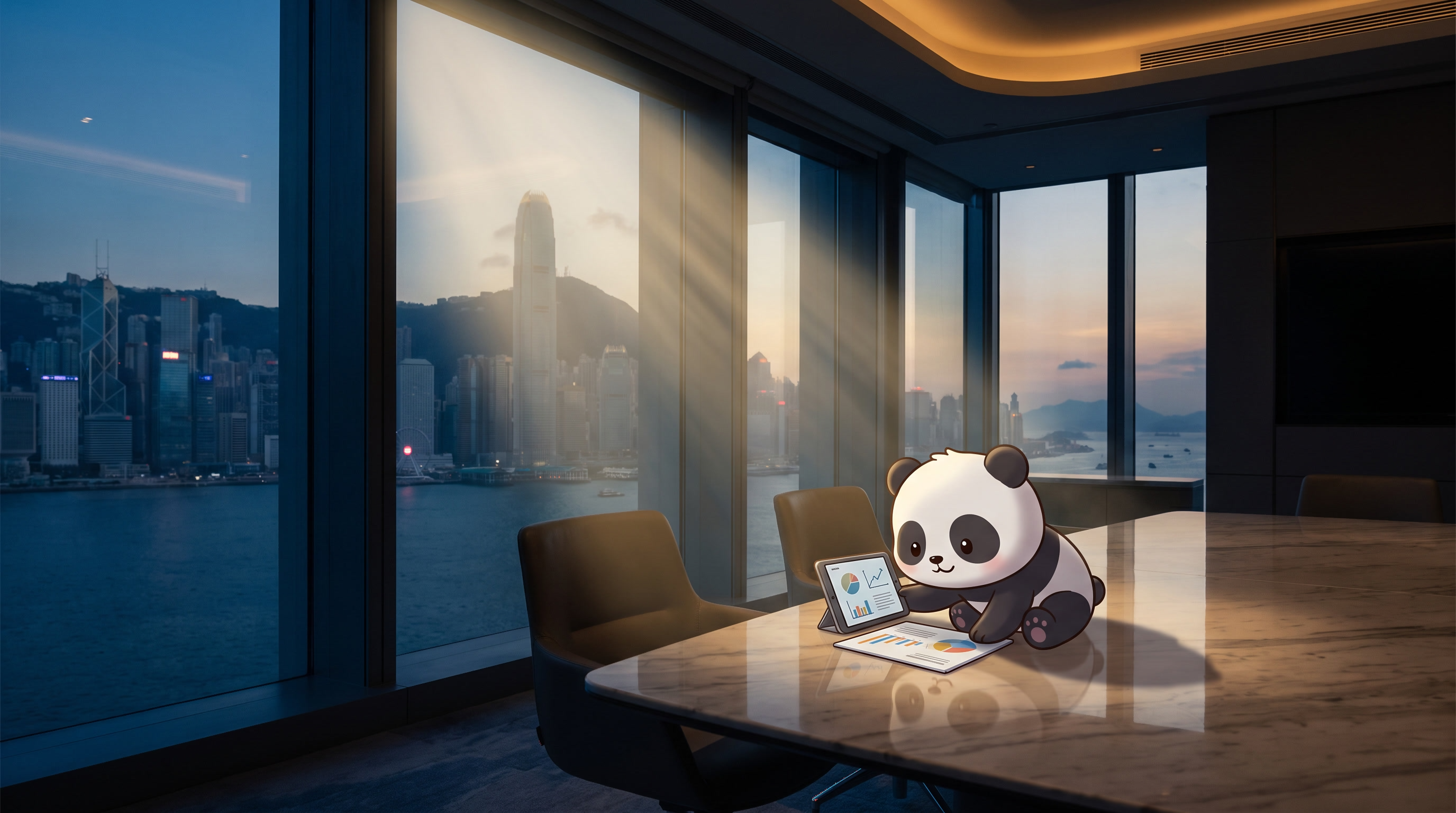HK TRENRIX team delivering cross-border business consulting and mobile-app management services, with friendly animal mascot illustrations